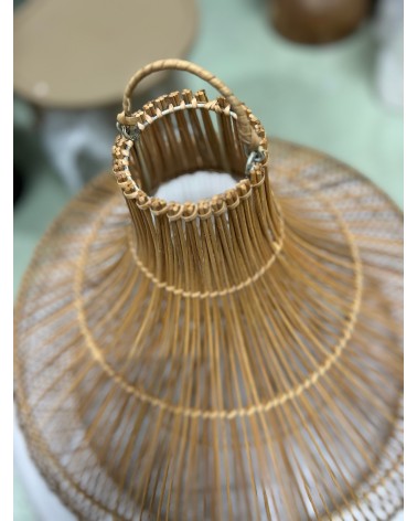 Suspension cloche rotin