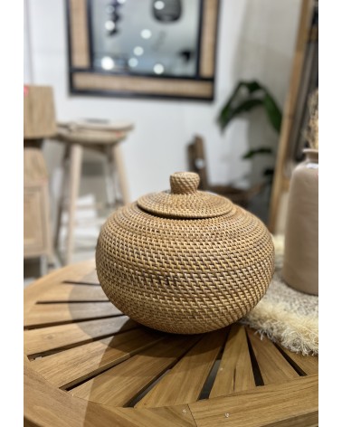 Bonbonnière en rotin