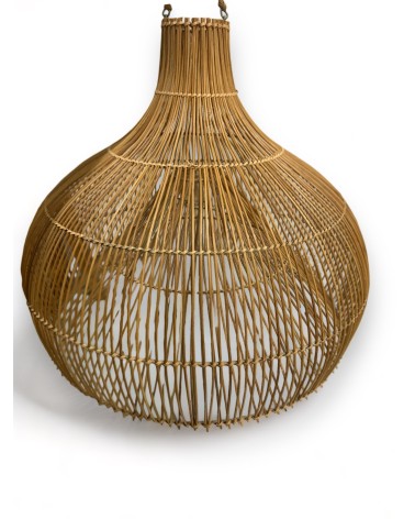 Suspension cloche rotin
